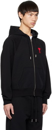 AMI Paris Black Ami de Cœur Hoodie