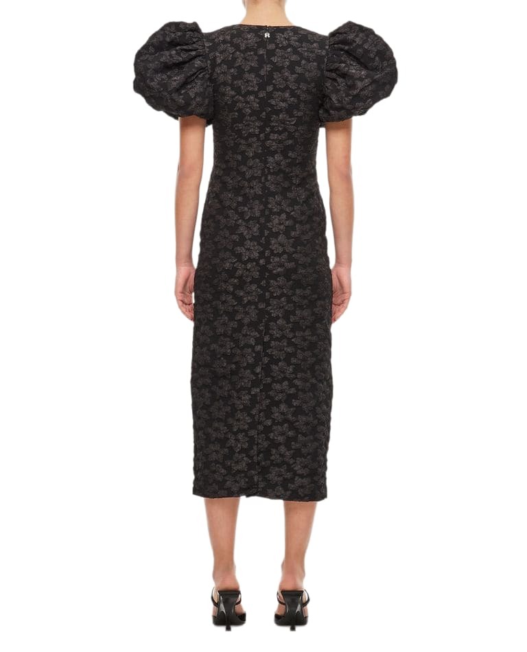 rotate jacquard midi dress ROTATE Ruby Puff Sleeve Jacquard Midi Dress ROTATE Birger Christensen