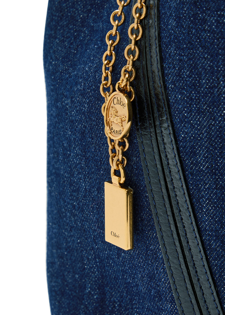 Chloe Spin Panelled Denim Tote - Blue - One Size