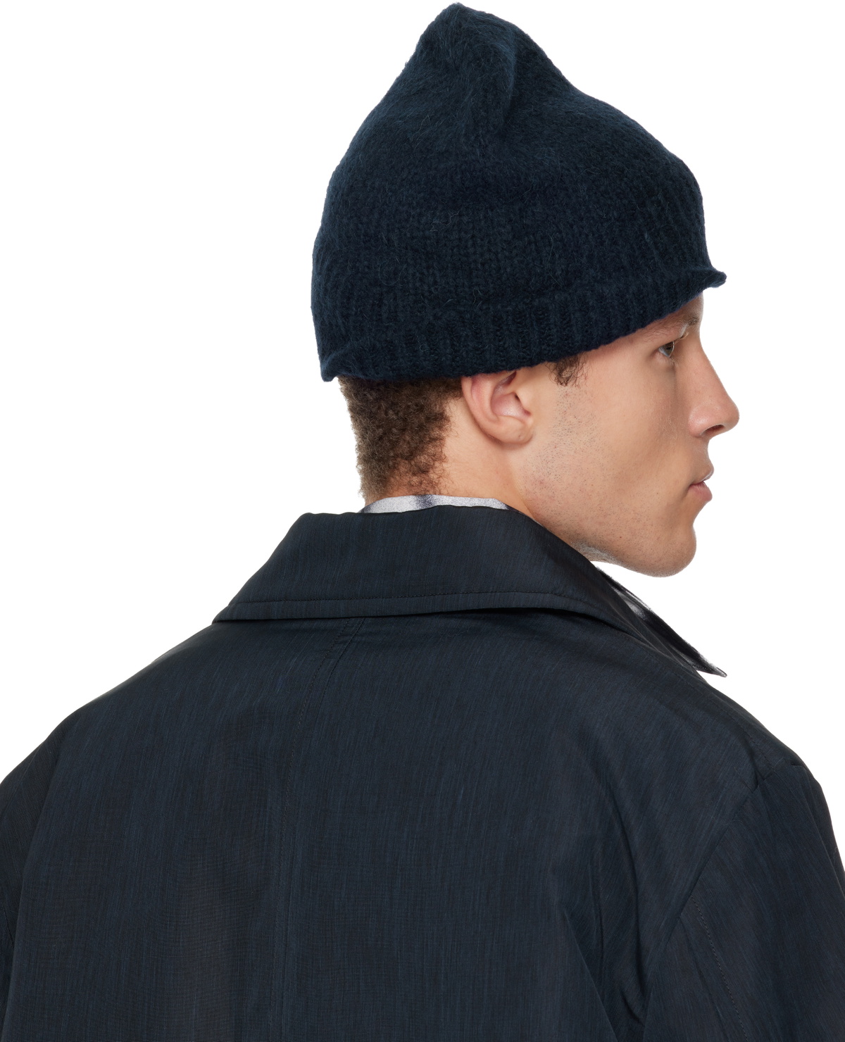 Dries Van Noten Navy Alpaca Blend Beanie