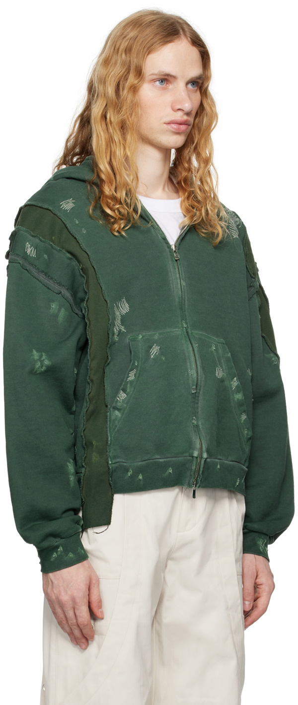 CMMAWEAR Green C Contrast Panel Reworked Hoodie