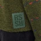 Raf Simons Men's V-Neck Knit in Dark Green