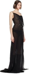 Ann Demeulemeester Black Aarricia Long Bias Slip Dress