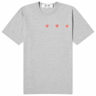 Comme des Garçons Play Men's 3 Heart T-Shirt in Grey