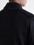 TOM FORD - Suede and Milano Stitch Wool Bomber Jacket - Black