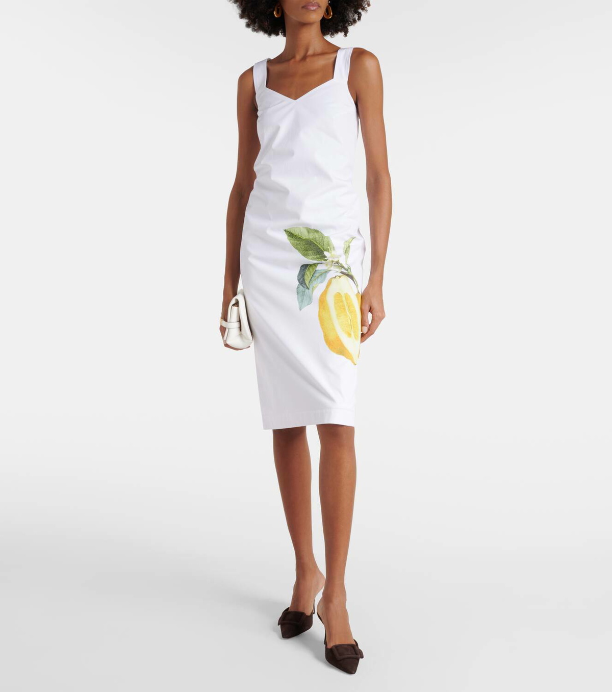 【送料&関税込】SportMax Sleeveless Midi Dress Sportmax Sleeveless Square Neck Midi Dress in Pink | Lyst