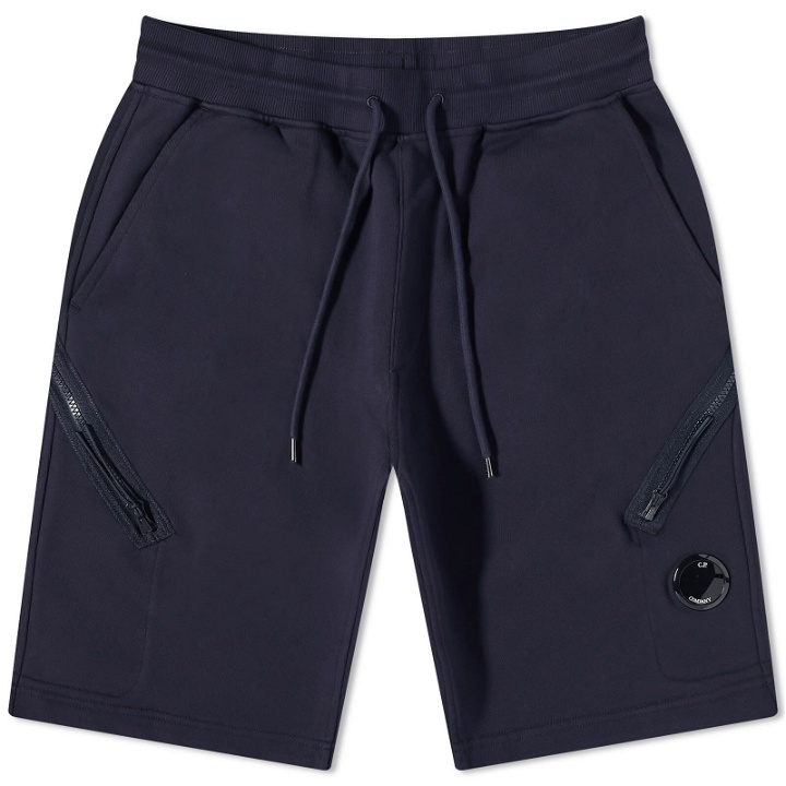 Photo: C.P. Company Men's Lens Detail Loopback Sweat Short in Total Eclipse