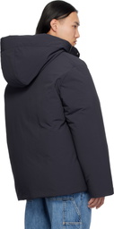 Jil Sander Navy Hooded Down Jacket