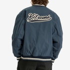 Maison Kitsuné Men's Back Logo Teddy Jacket in Deep Navy