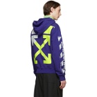 Off-White Blue and Yellow Diag Logo Hoodie