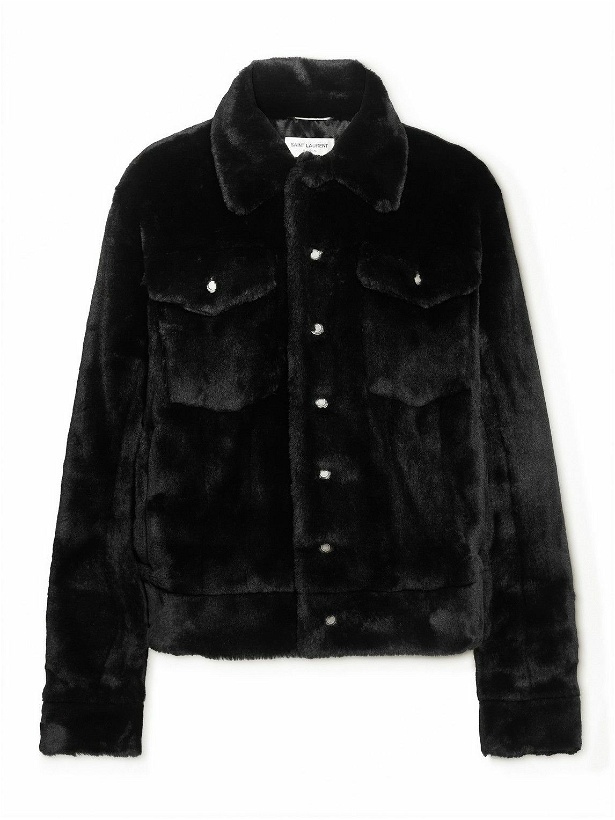 Photo: SAINT LAURENT - Faux Fur Jacket - Black