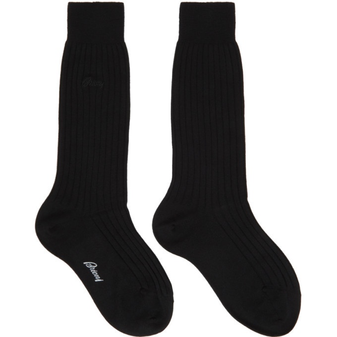 Photo: Brioni Black Wool Socks