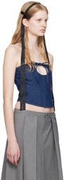 Sandy Liang Indigo Isa Denim Corset