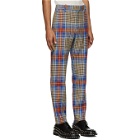 Charles Jeffrey Loverboy Multicolor Tartan Column Suit Trousers