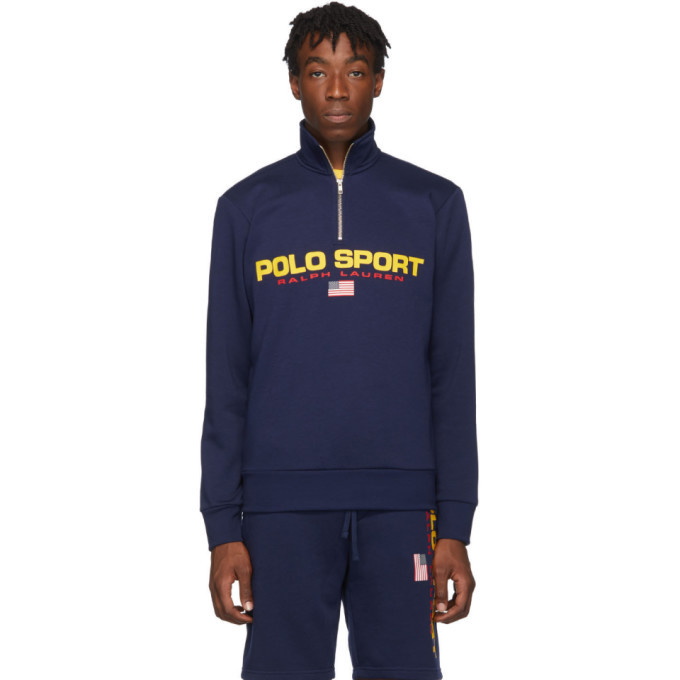 Photo: Polo Ralph Lauren Navy Fleece Polo Sport Half-Zip Sweatshirt