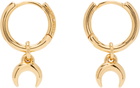 Marine Serre Regular Brass Moon Mini Earrings