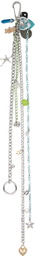 Marland Backus Silver & Blue Chain Keychain
