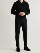 TOM FORD - Wool and Silk-Blend Half-Placket Sweater - Black