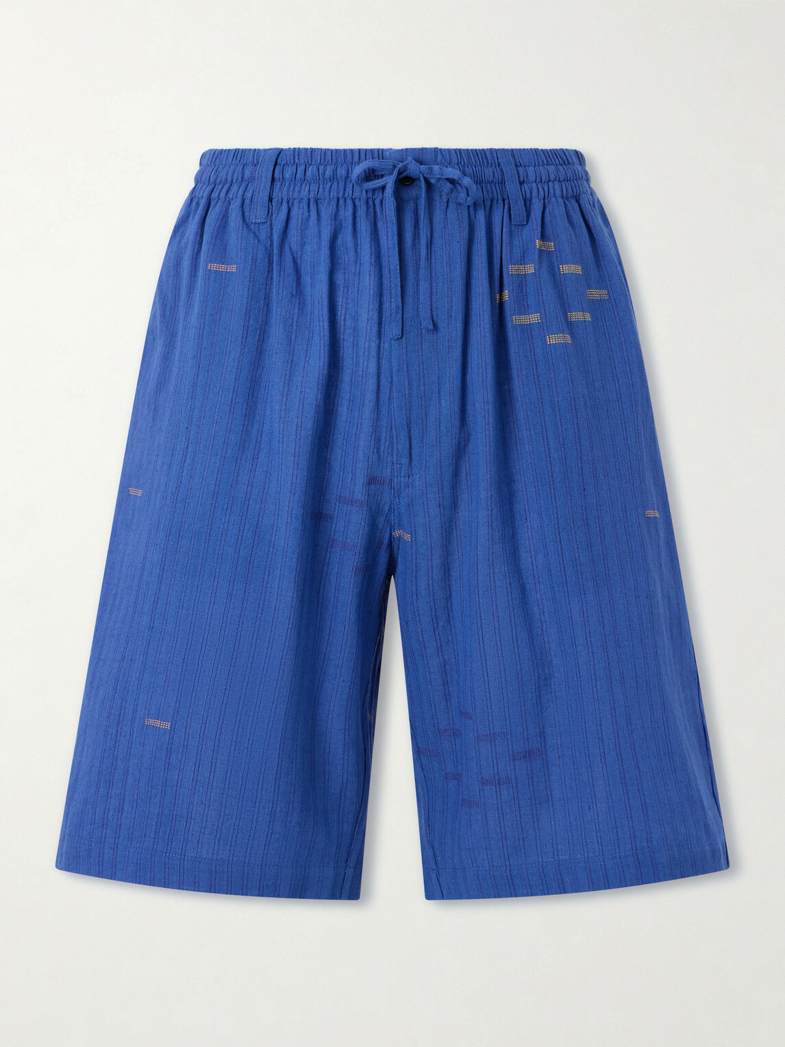 Kardo - Milo Straight-Leg Cotton Drawstring Shorts - Blue