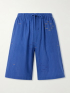 Kardo - Milo Straight-Leg Cotton Drawstring Shorts - Blue