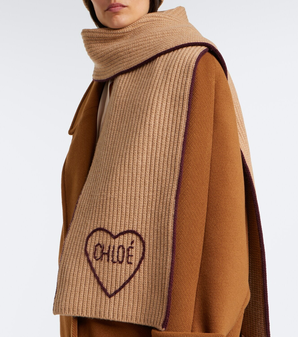 Chloé Chloé Encœur wool and cashmere scarf
