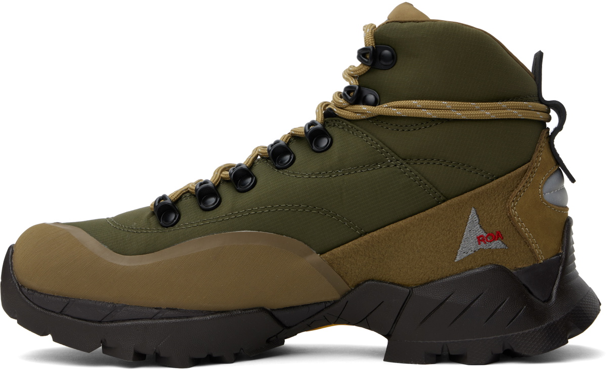 ROA Khaki & Brown Andreas Strap Boots