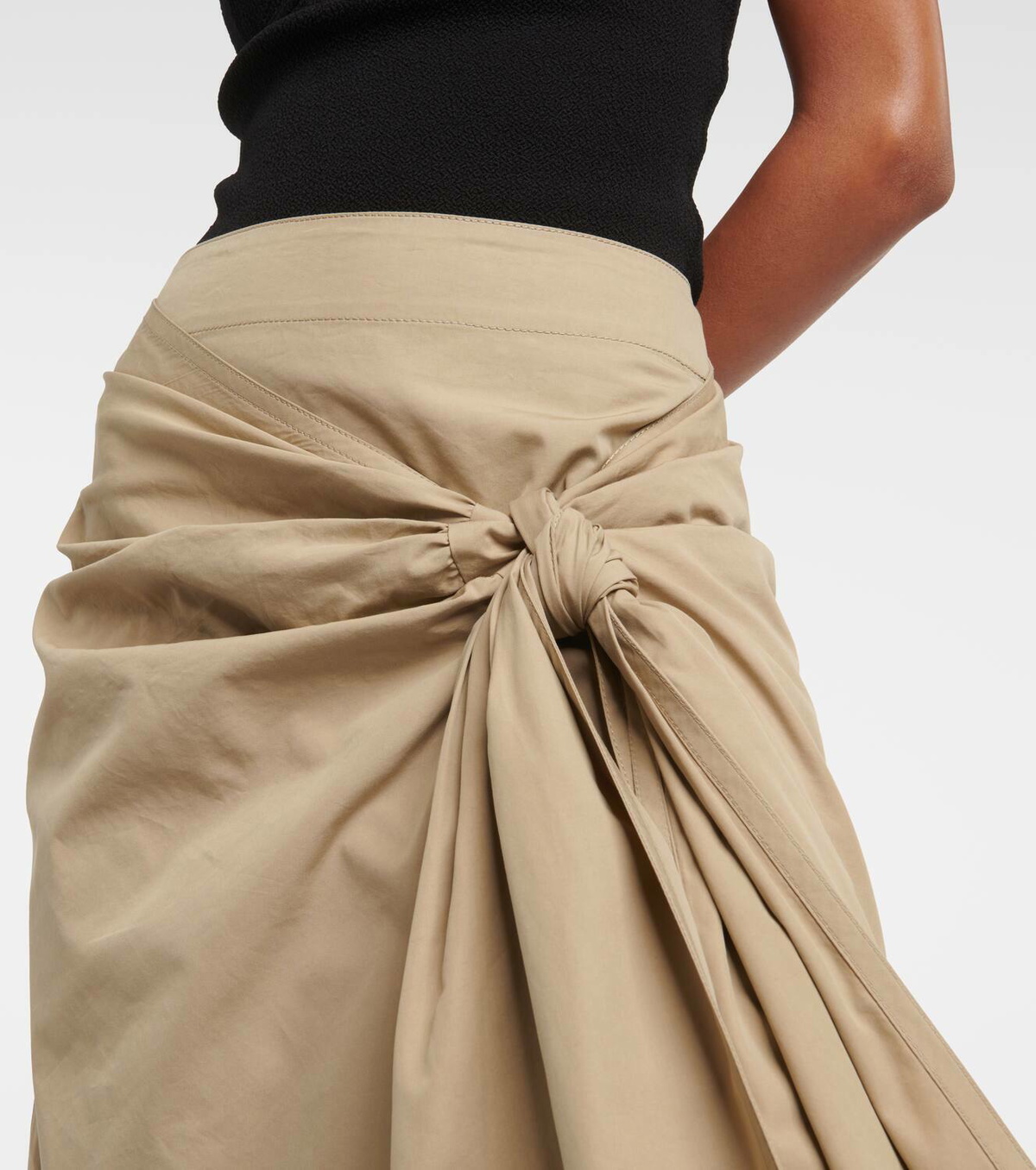Bottega Veneta Draped cotton-blend midi skirt Bottega Veneta