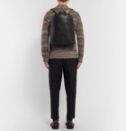 Paul Smith - Stripe-Trimmed Full-Grain Leather Backpack - Men - Black