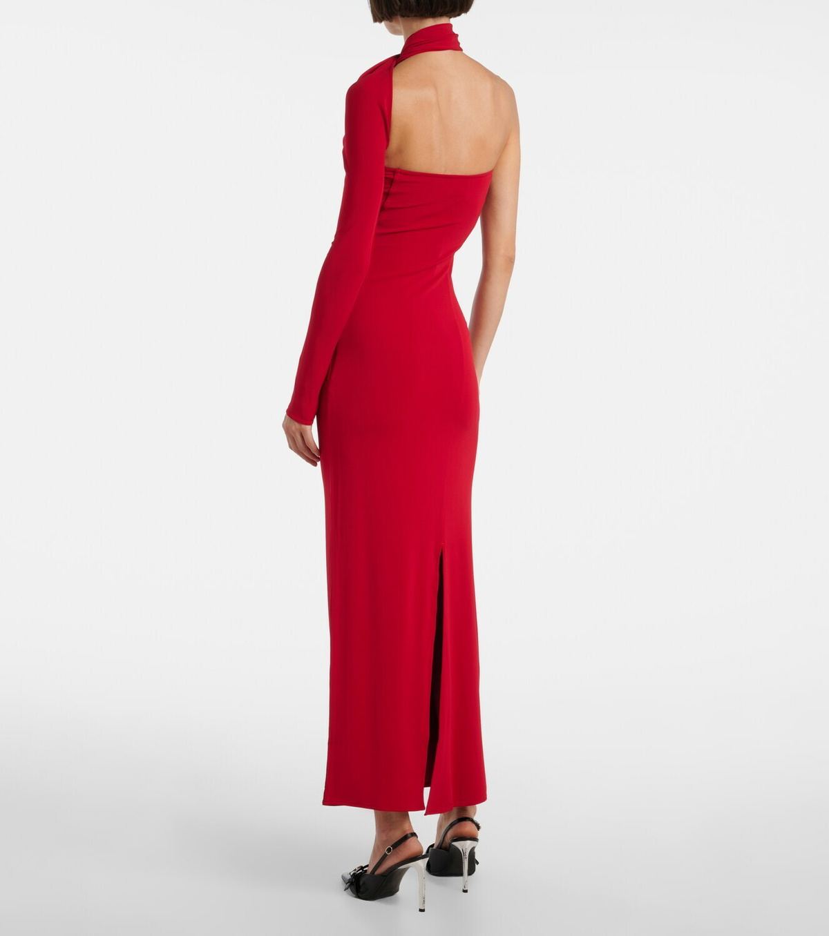 Courrèges One-shoulder crêpe maxi dress