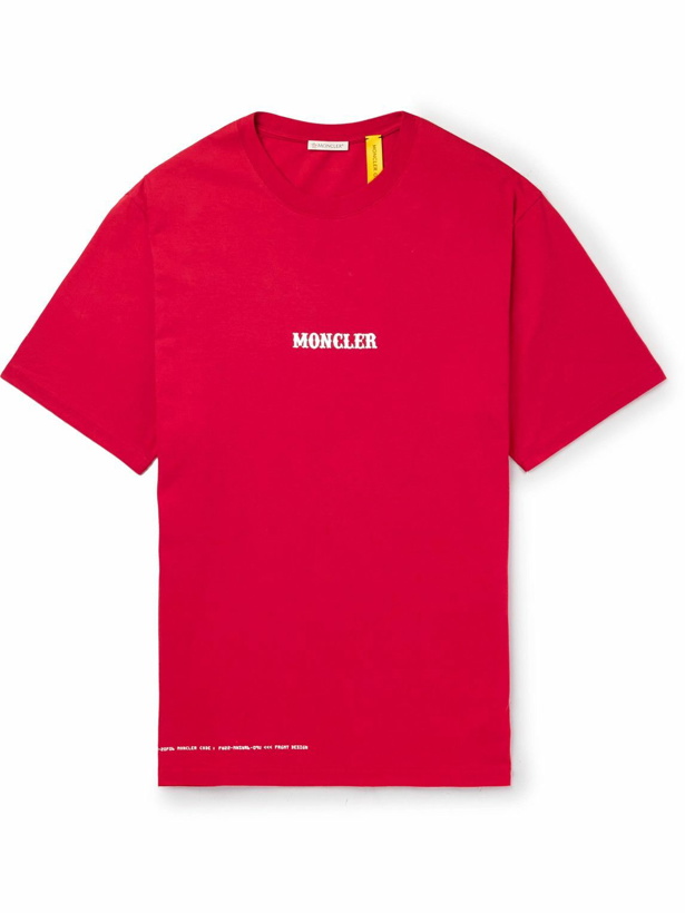 Photo: Moncler Genius - Fragment Printed Cotton-Jersey T-Shirt - Red