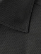 Zegna - Trofeo Slim-Fit Cutaway-Collar Cotton-Blend Twill Shirt - Black