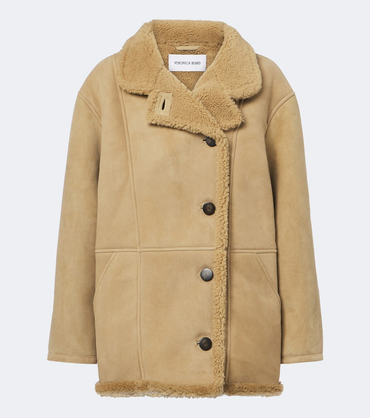 Veronica Beard Lavington shearling-lined suede coat