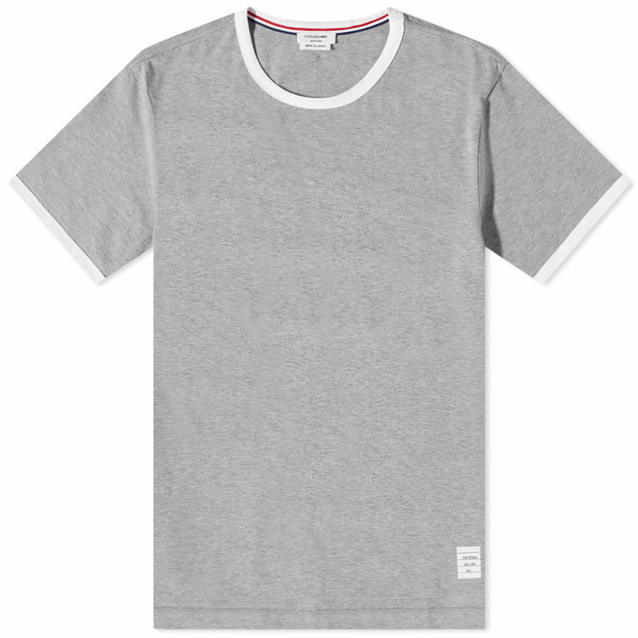 Photo: Thom Browne Men's Ringer T-Shirt in Light Grey