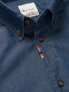 PAUL SMITH - Button-Down Collar Cotton and TENCEL-Blend Chambray Shirt - Blue