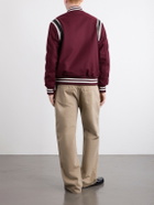 Golden Bear - The Hayes Leather Trimmed Wool-Blend Jacket - Red