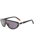 Moncler Eyewear Men's Vitesse Sunglasses in Shiny Black/Smoke