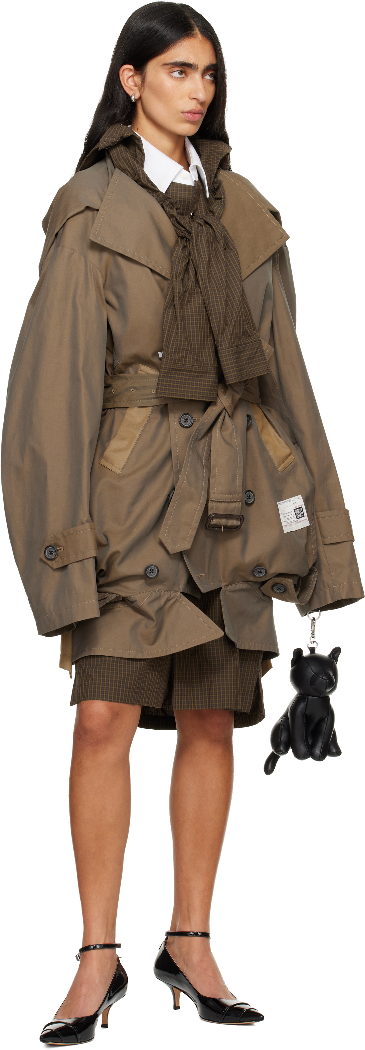 Maison MIHARA YASUHIRO Brown Reversed Front Trench Coat