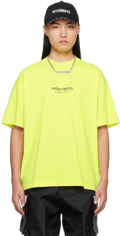 Photo: VETEMENTS Yellow Bonded T-Shirt