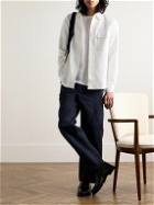De Bonne Facture - Honeycomb-Knit Cotton and Linen-Blend Shirt - Neutrals