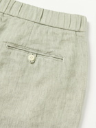 FRESCOBOL CARIOCA - Felipe Linen and Cotton-Blend Drawstring Shorts - Green