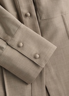 Clea Aiden Wool-blend Shirt Taupe