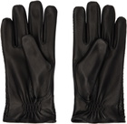 Bottega Veneta Black Intrecciato Leather Gloves