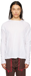 Edward Cuming White Warped Dart Long Sleeve T-Shirt