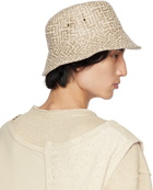 Balmain Beige Monogram Bucket Hat