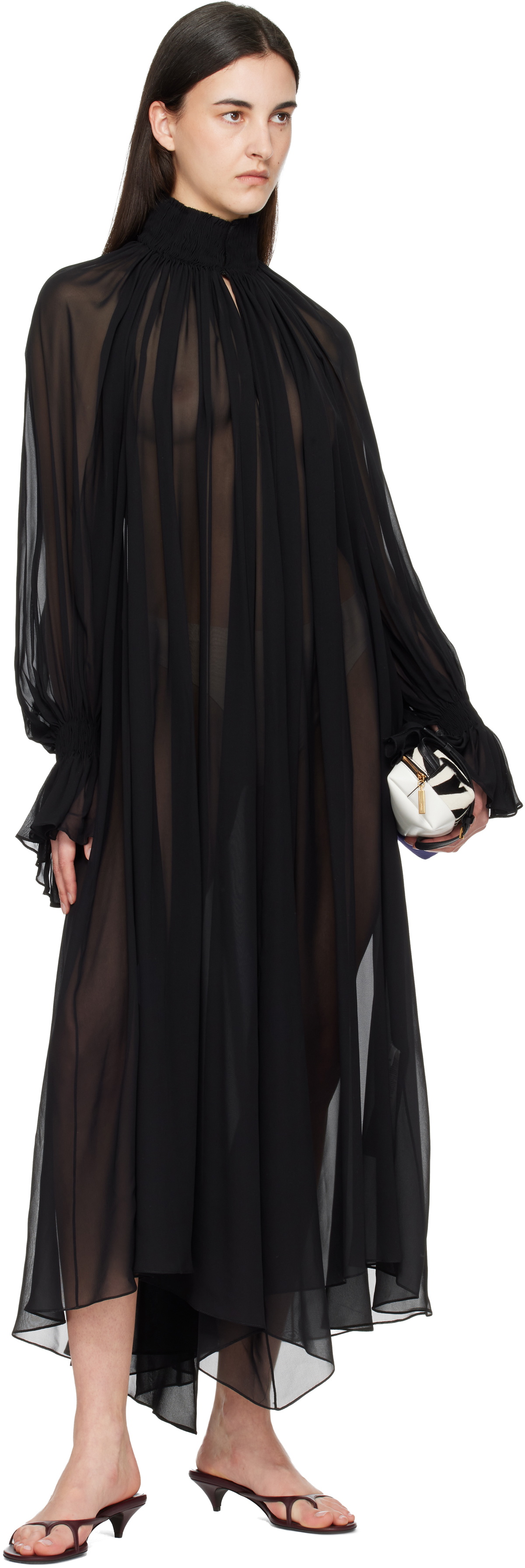 KHAITE Black Edgar Maxi Dress