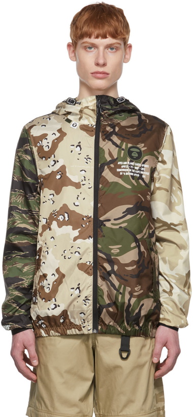 Photo: AAPE by A Bathing Ape Beige Polyester Jacket