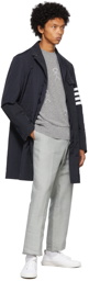 Thom Browne Navy Down 4-Bar Chesterfield Coat