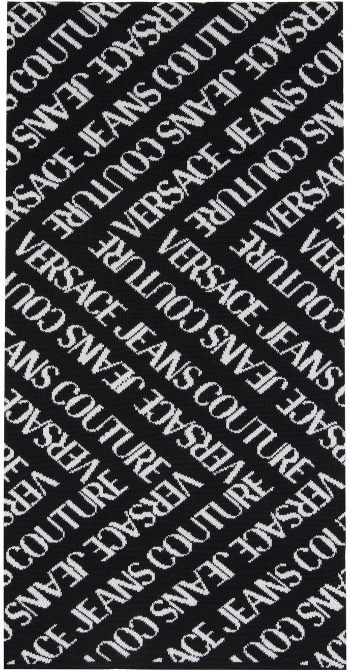 Versace Jeans Couture Black & White Logo Scarf Versace