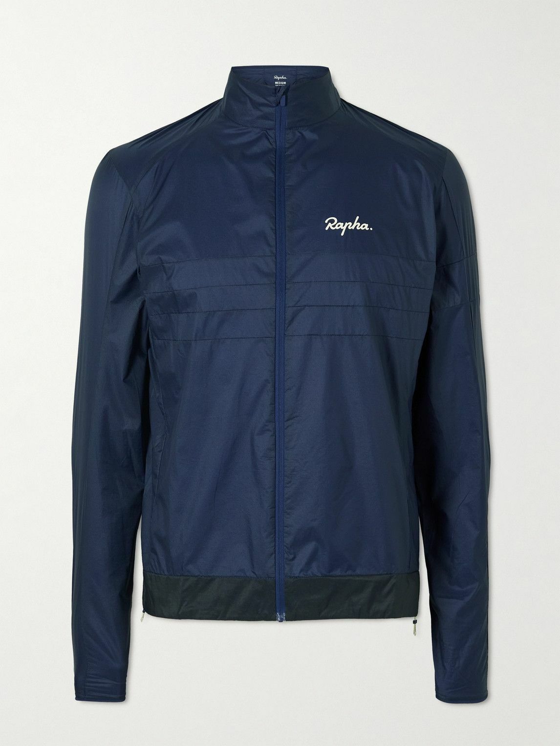 Rapha - Explore Packable Logo-Print Shell Cycling Jacket - Blue Rapha