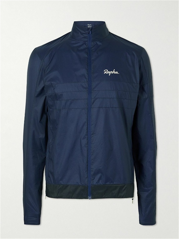 Photo: Rapha - Explore Packable Logo-Print Shell Cycling Jacket - Blue